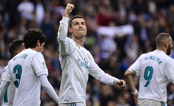Doblete de Cristiano Ronaldo en el 5-0 frente al Sevilla. Foto: AFP