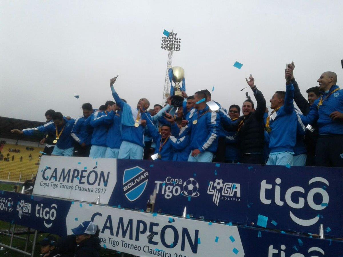 Bolívar bicampeón del Torneo Boliviano. Foto: Twitter