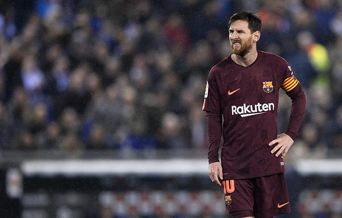 Lionel Messi luego de fallar el penal. Foto: AFP