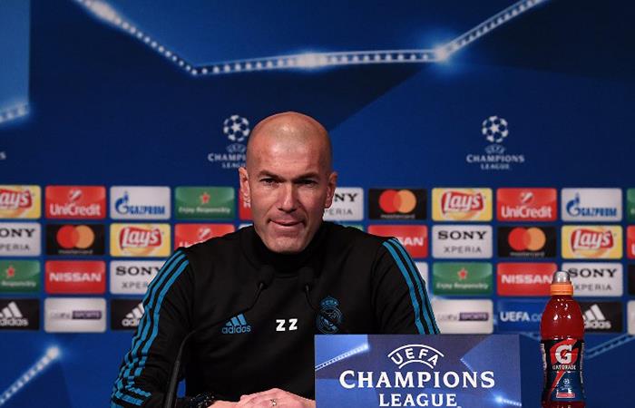 Zinedine Zidane en conferencia de prensa este lunes. Foto: AFP