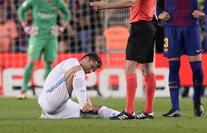 Cristiano Ronaldo no jugó el segundo tiempo en el 'Clásico Español'. Foto: AFP