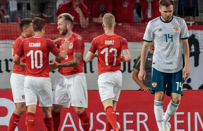 Austria venció por 1-0 a Rusia. Foto: AFP
