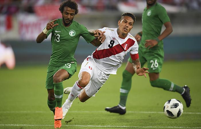 La Selección Peruana goleó 3-0 a Arabia Saudita con doblete de Paolo Guerrero. Foto: EFE