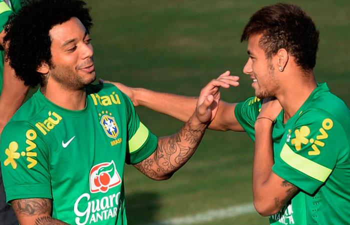 Marcelo y Neymar. Foto: AFP