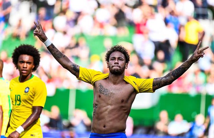 Neymar anotó ante Austria previo a Rusia 2018. Foto: EFE
