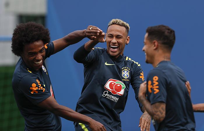 Neymar en los entrenamientos de Brasil. Foto: AFP