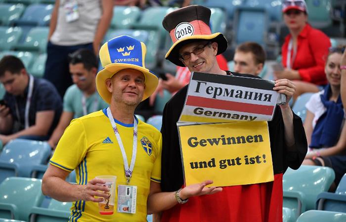 Alemania y Suecia alentaron de gran forma a sus selecciones. Foto: EFE