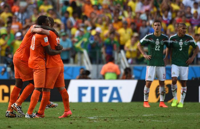 México eliminada por Holanda en Brasil 2014. Foto: AFP