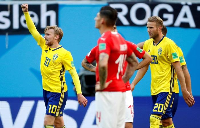 Emil Forsberg anotó el único tanto para Suecia. Foto: EFE