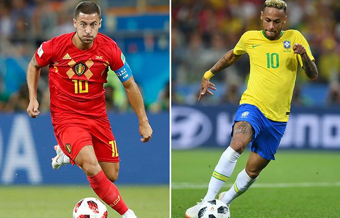 Eden Hazard vs Neymar. Foto: AFP