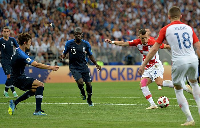 Ivan Perisic convirtió el empate transitorio entre Croacia y Francia. Foto: EFE