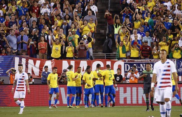 Brasil venció a Estados Unidos por 2-0. Foto: AFP