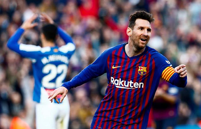 Messi anotó un doblete en el derbi de Barcelona. Foto: EFE