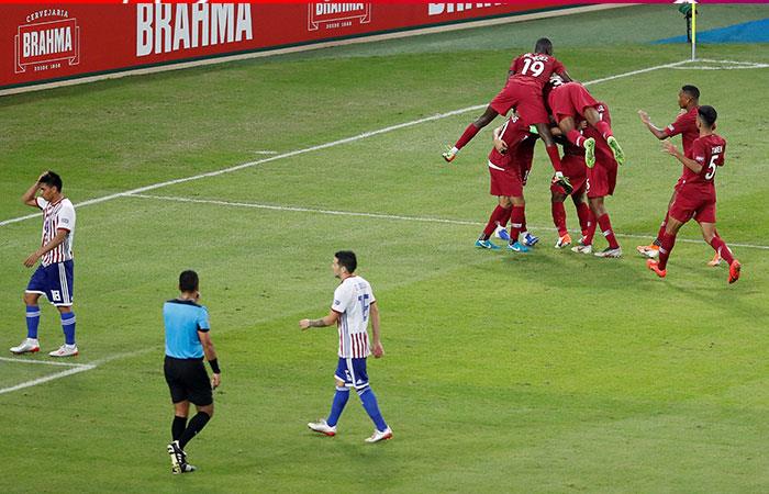Paraguay 2-2 Qatar. Foto: EFE