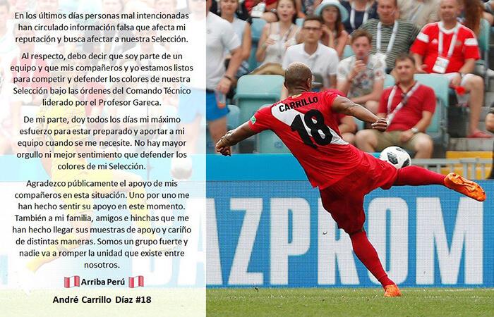 André Carrillo concentra con la Selección en Sao Paulo. Foto: Twitter