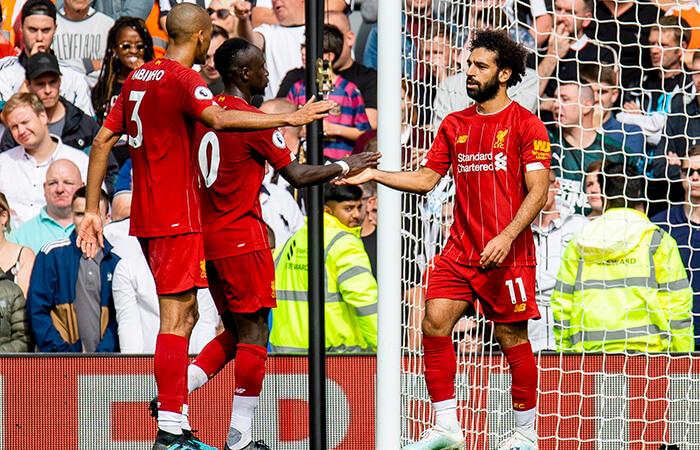 Mané y Salah celebra el triunfo del Liverpool. Foto: EFE