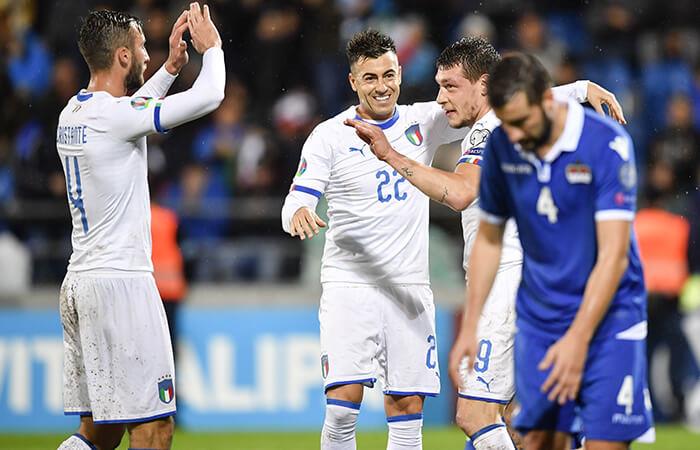 Italia goleó a Liechtenstein. Foto: EFE