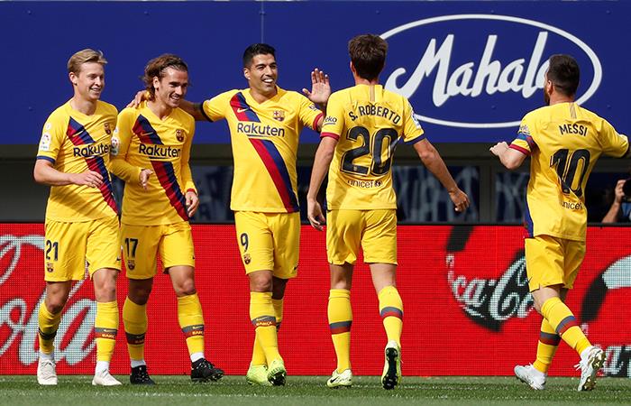 Barcelona goleó 3-0 al Eibar con goles de Griezmann, Messi y Suárez. Foto: EFE
