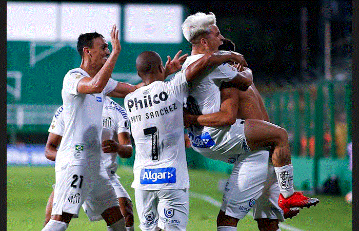 Celebración de los jugadores de Santos. Foto: EFE