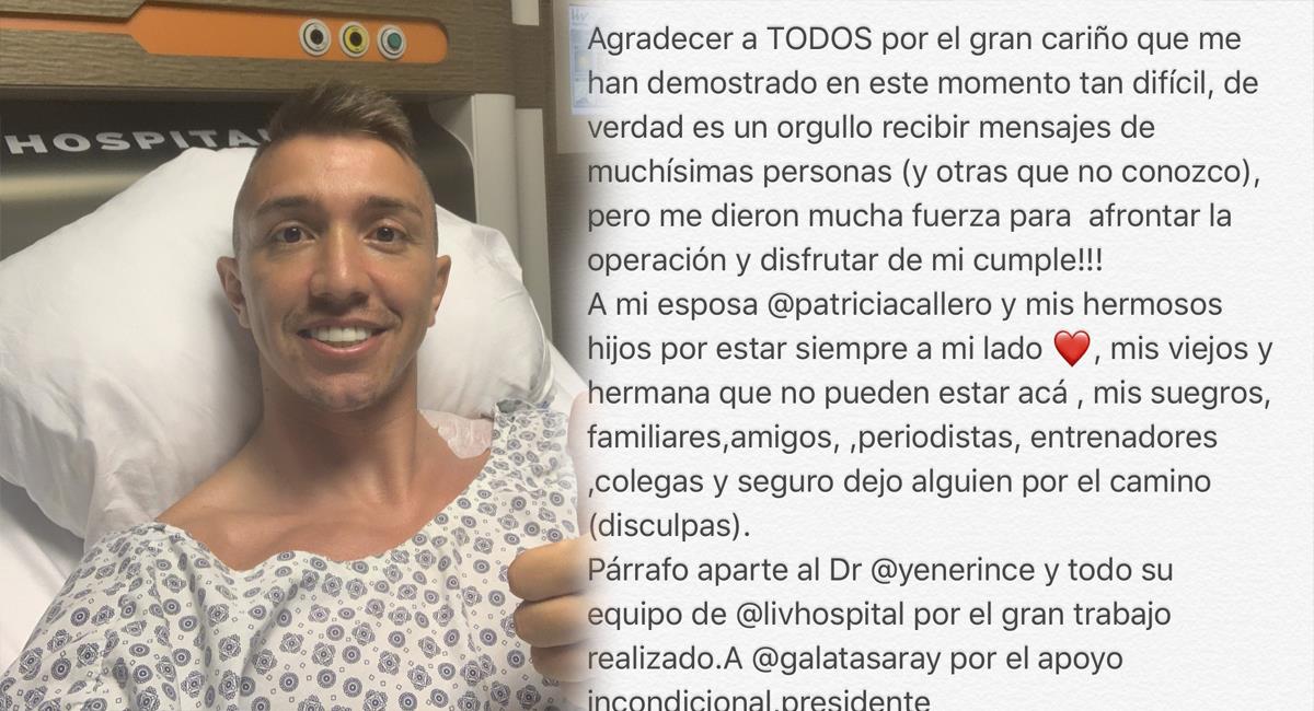 Fernando Muslera y el mensaje desde hospital. Foto: Twitter - Fernando Muslera