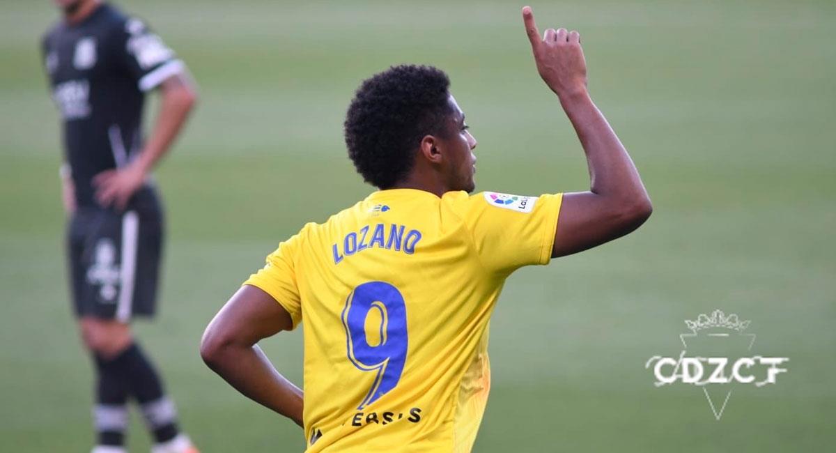Hondureño Anthony 'Choco' Lozano marcó el gol del Cádiz. Foto: Twitter (@Cadiz_CF)