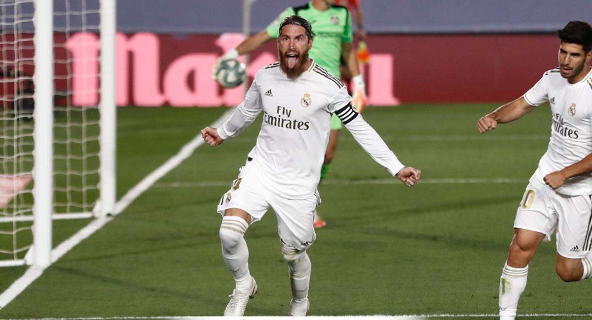 Sergio Ramos anotó el único gol de penal a los 79'. Foto: Twitter Real Madrid