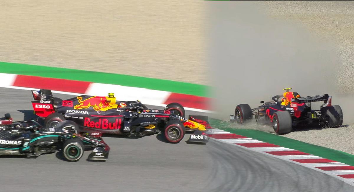 Choque entre Hamilton y Albon. Foto: Twitter - Fórmula 1 / @F1