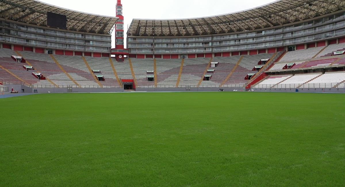 Estadio Nacional recupera de a pocos su césped natural. Foto: IPD
