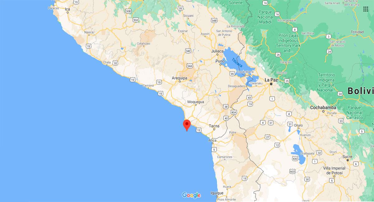 Leve temblor sacudió Ilo, en Ica, este martes 15 de septiembre. Foto: Google Maps