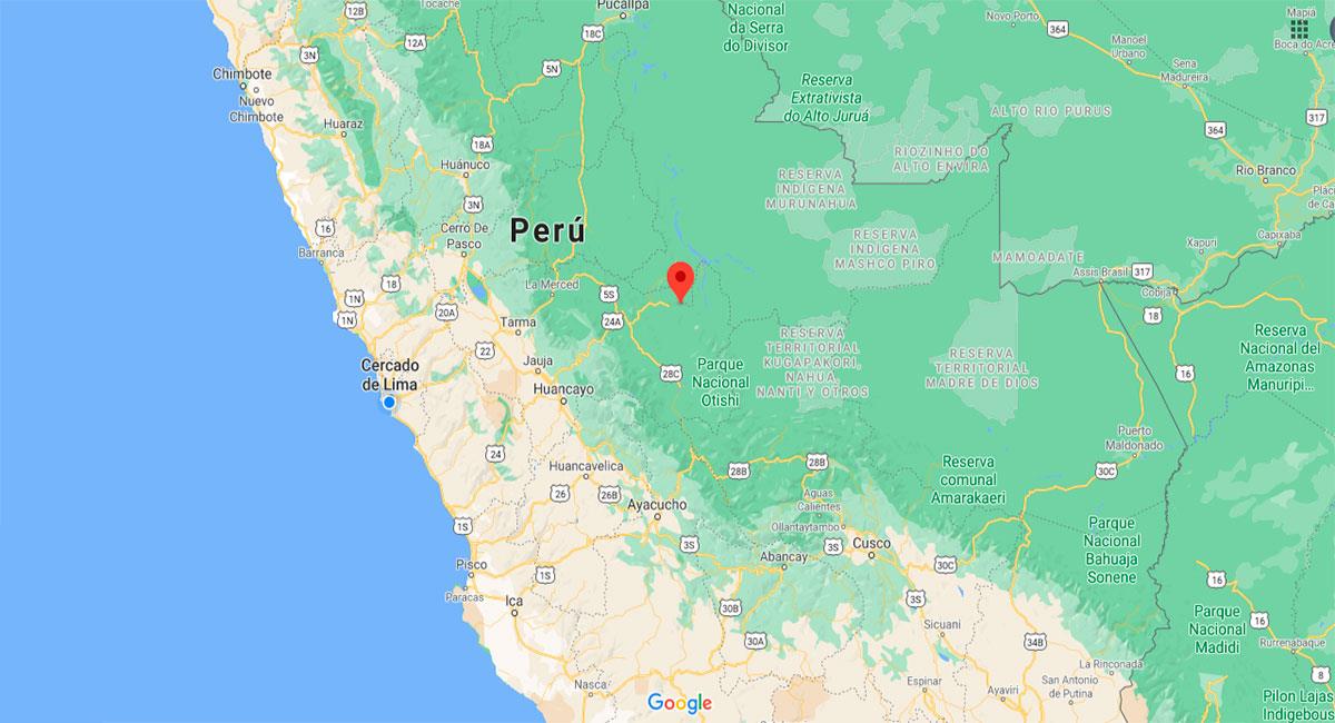Temblor sacudió San Martín de Pangoa este martes 15 de septiembre. Foto: Google Maps