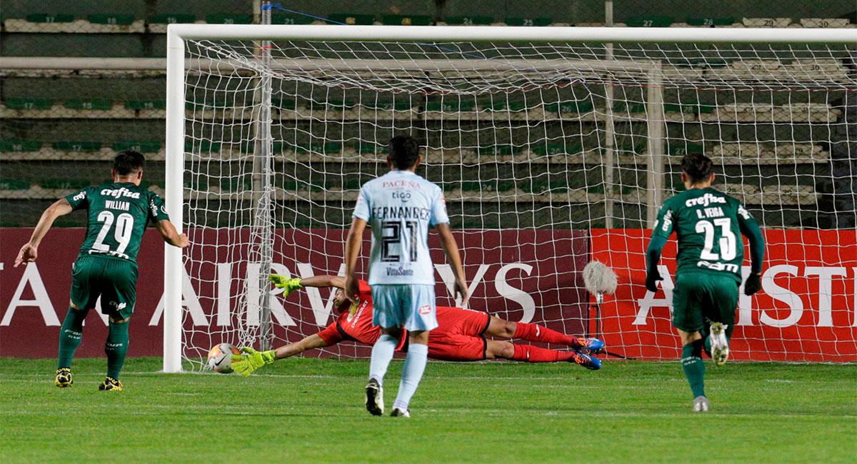 Palmeiras ganó con autoridad en Bolivia. Foto: EFE