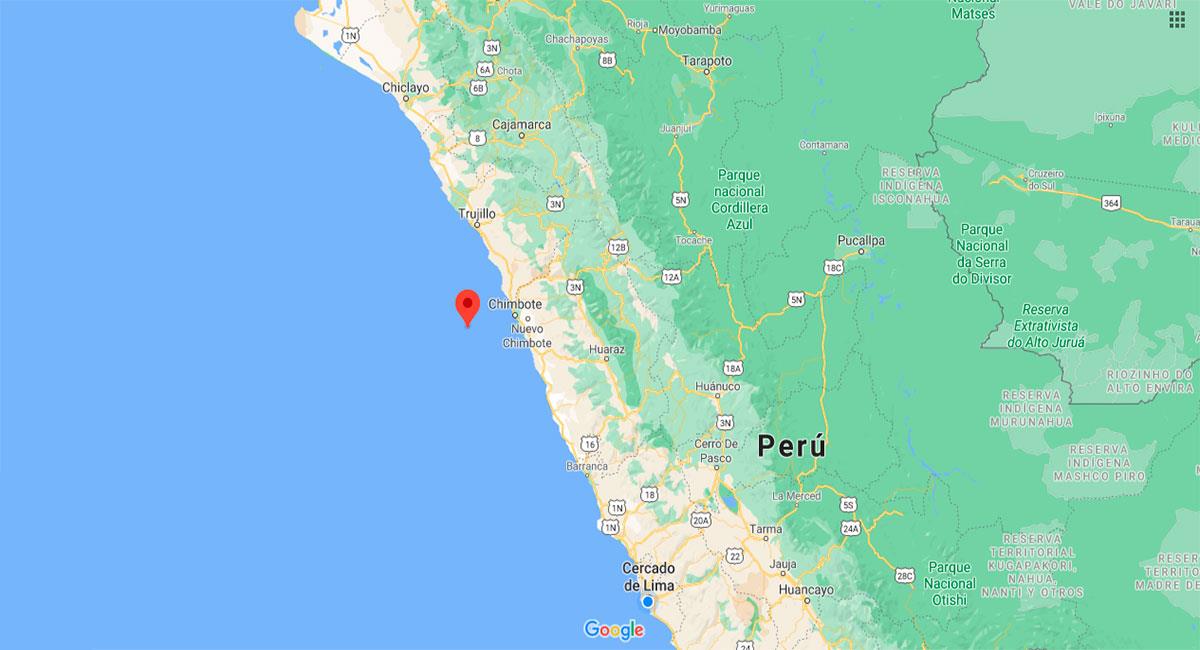 Temblor sacudió Chimbote este sábado 19 de septiembre. Foto: Google Maps