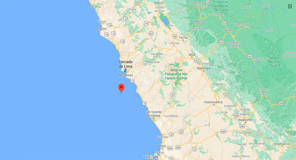 Temblor sacudió Chilca este lunes 21 de septiembre. Foto: Google Maps