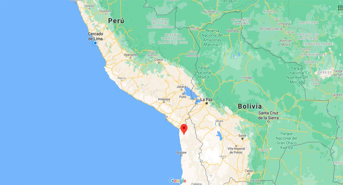 Leve temblor sacudió Tacna este lunes 21 de septiembre. Foto: Google Maps