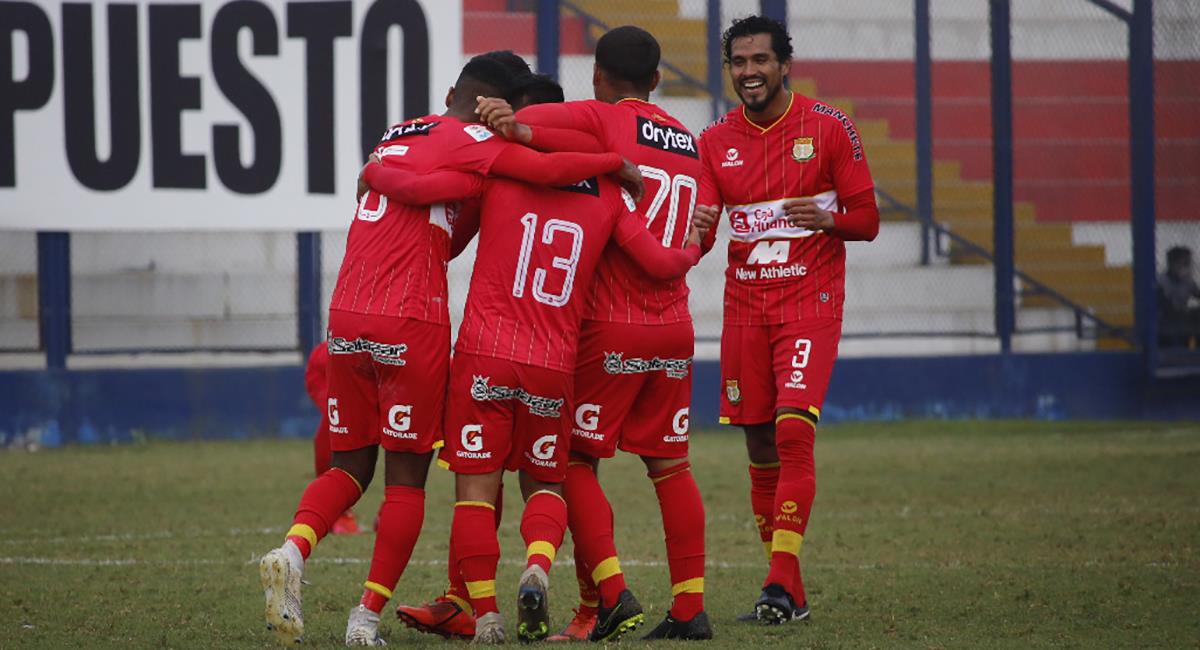 Sport Huancayo y los goles del triunfo. Foto: Prensa FPF
