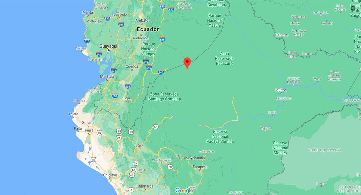 Temblor sacudió Pastaza este viernes 25 de septiembre. Foto: Google Maps