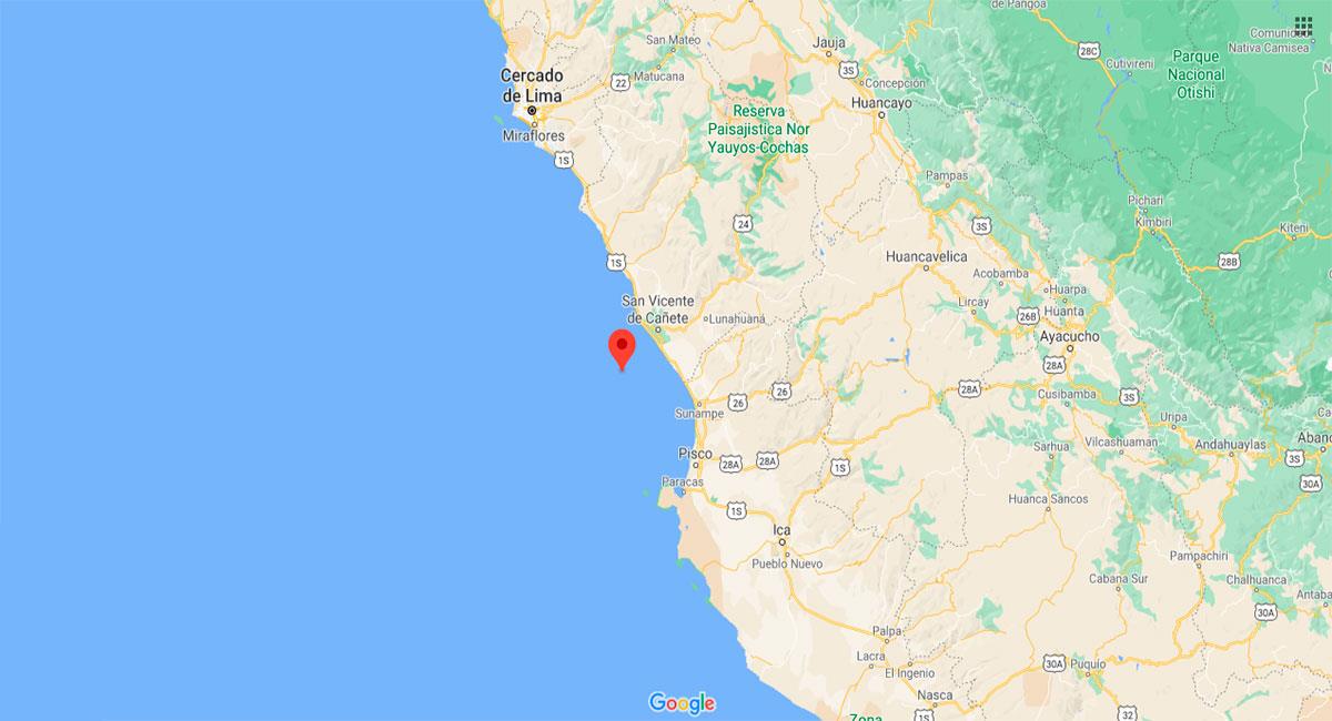 Leve temblor sacudió San Vicente de Cañete, en Lima, este domingo 27 de septiembre. Foto: Google Maps