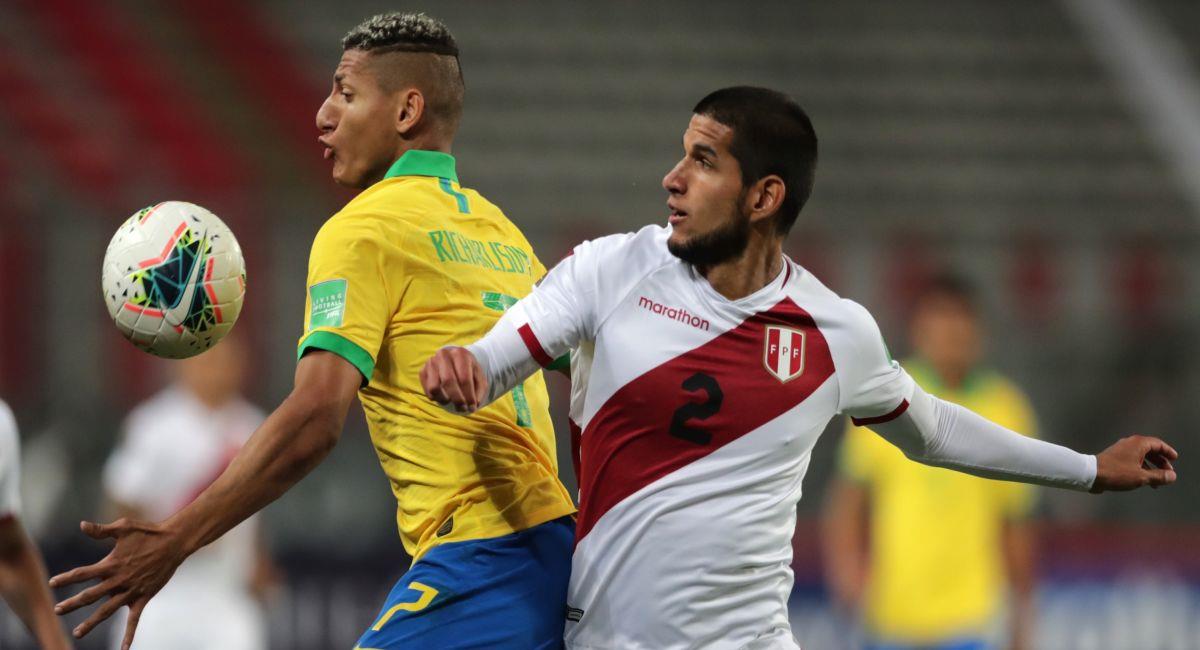 Perú fue derrotado por Brasil en las Eliminatorias Qatar 2022. Foto: EFE