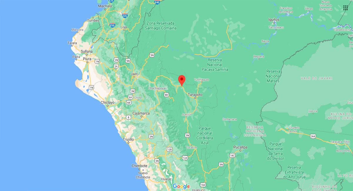 Temblor sacudió Moyobamba, en San Martín, este miércoles 14 de octubre. Foto: Google Maps