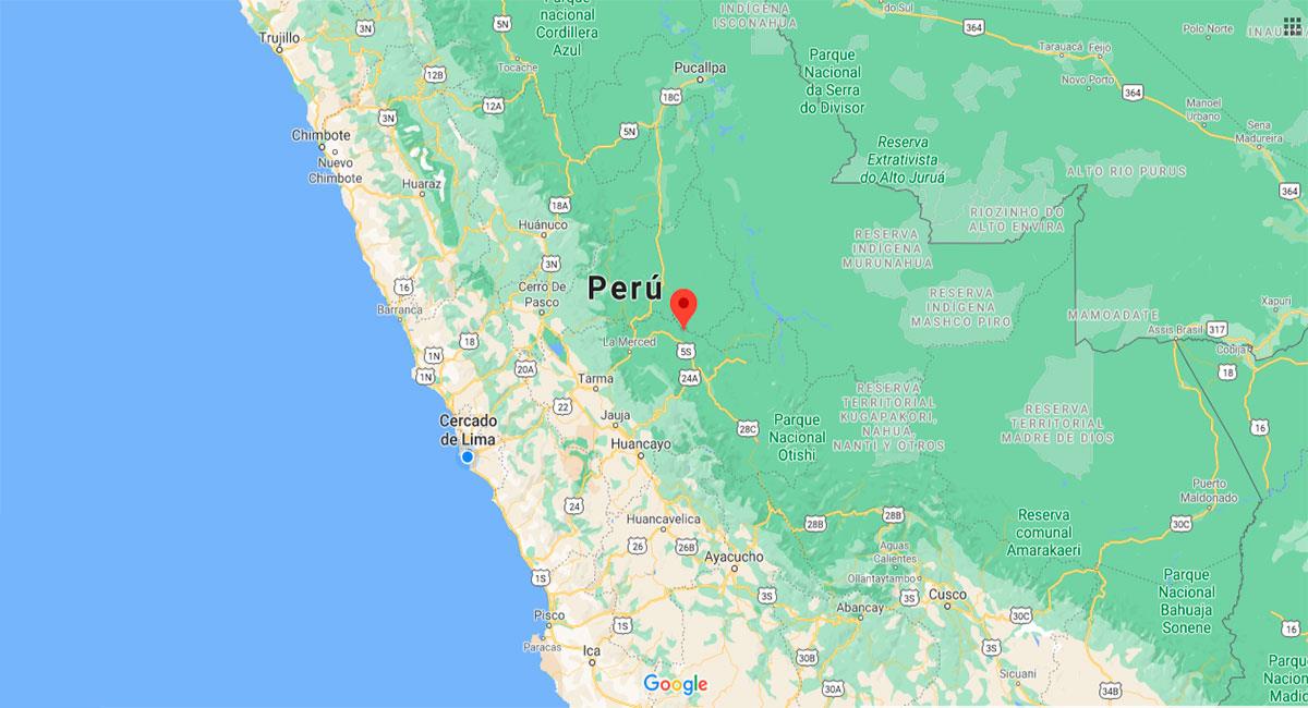 Temblor sacudió Satipo, en Junín, este lunes 19 de octubre. Foto: Google Maps