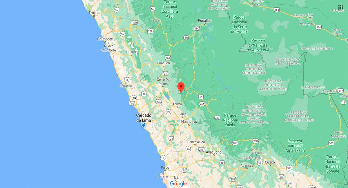 Temblor sacudió Paucartambo este martes 20 de octubre. Foto: Google Maps