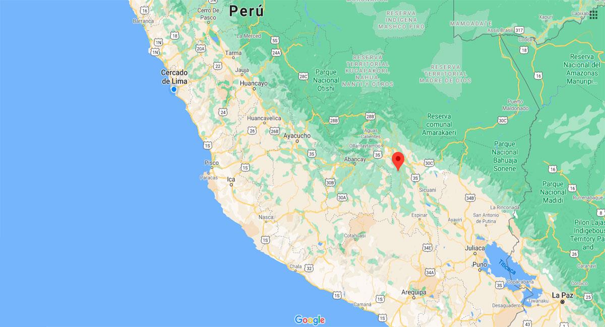 Temblor sacudió Paruro, en Cusco, este jueves 29 de octubre. Foto: Google Maps
