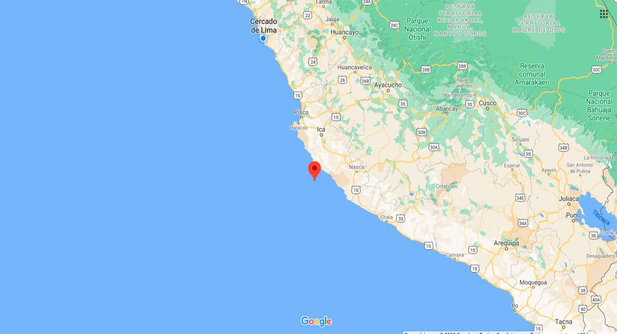 Temblor sacudió Marcona este miércoles 28 de octubre. Foto: Google Maps
