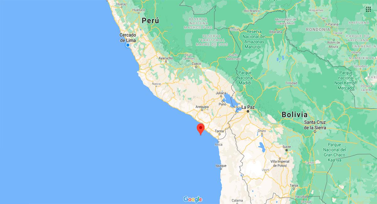 Temblor sacudió Ilo, en Moquegua, este domingo 1 de noviembre. Foto: Google Maps