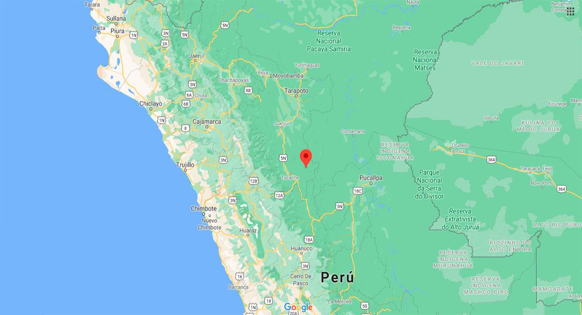 Temblor sacudió Tocache Nuevo este viernes 6 de noviembre. Foto: Google Maps