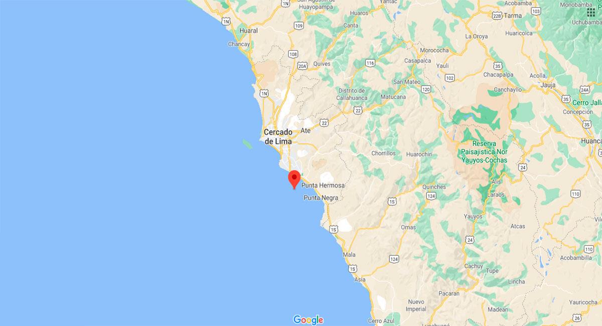 Temblor sacudió Chilca, al sur de Lima, este lunes 09 de noviembre. Foto: Google Maps