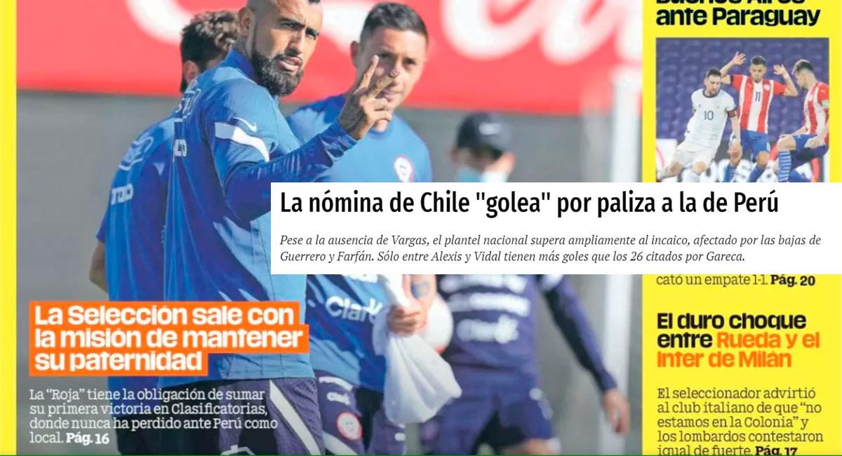 Periódicos chilenos calientan el Chile vs Perú. Foto: Google Maps