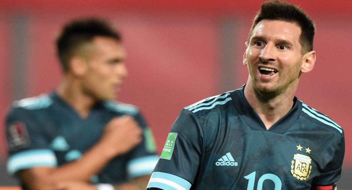 Lionel Messi satisfecho con la victoria de Argentina en Lima. Foto: EFE