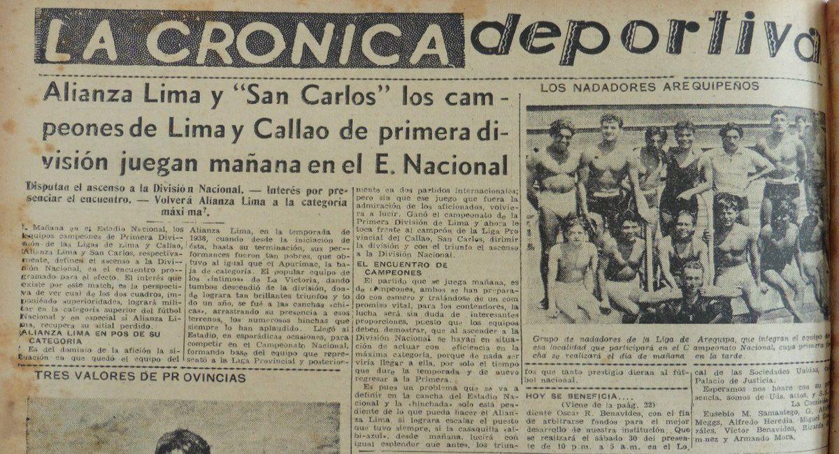 Alianza Lima logró en 1939  su ascenso a la primera división. Foto: Twitter