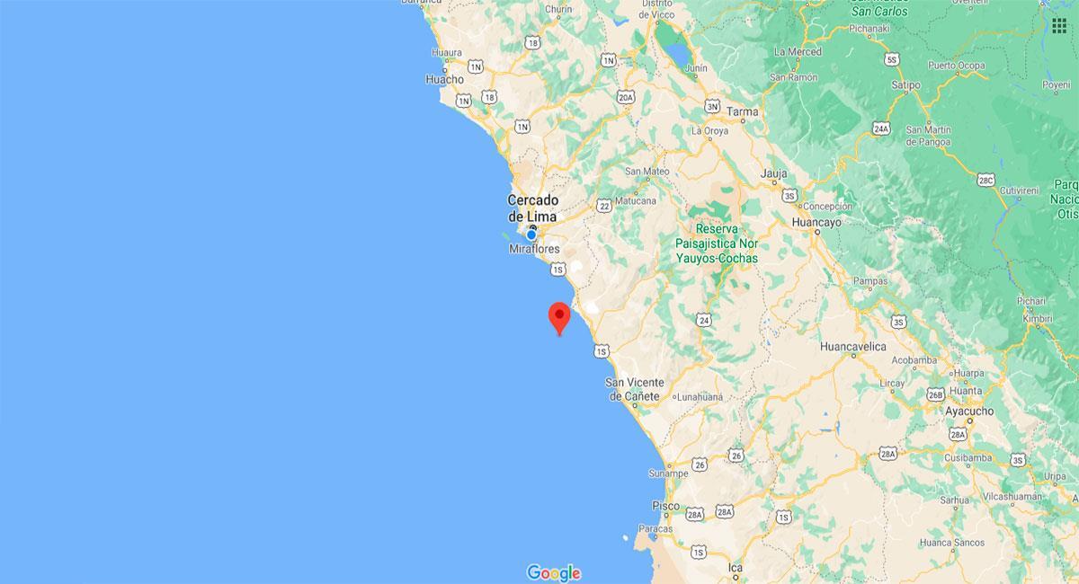 La ciudad de Chilca fue sacudida por un temblor. Foto: Google Maps
